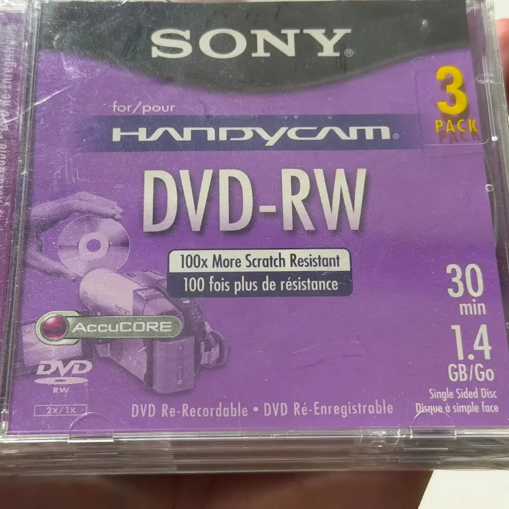 Sony Handycam DVD RW 3 Pack Mini Discs 1.4GB 30 Min Sealed DMW30L2